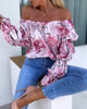 Lia | Bunt bedrucktes One-Shoulder-Freizeittop für Damen
