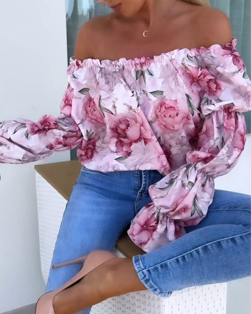 Lia | Bunt bedrucktes One-Shoulder-Freizeittop für Damen