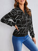 Evalaine™ | Geometrische Zipperjacke für Damen - Schwarz (fast ausverkauft) / S