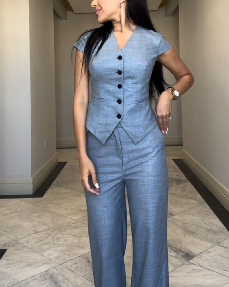 Jessa | Luftiges Leinen-Set mit Bluse & Hose