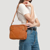 Cecilie | Schultertasche und Handtasche aus drei Schichten Leder