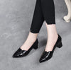 Sabri | Glänzende Chunky Heels mit spitzer Zehe