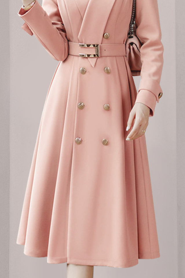 Amorette | Femininer Midimantel mit Schalkragen und Taillengürtel