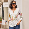 Adinna | Damenbluse mit V-Ausschnitt und Print