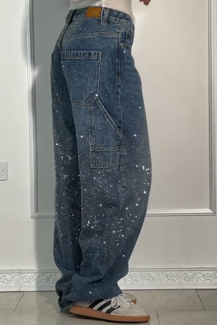 Cris | Trendige Loose-Fit Jeans mit Glitzer