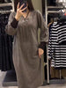 Mianna | Stylisches langärmeliges Kleid mit Kordelzug am Dekolleté