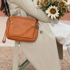 Cecilie | Schultertasche und Handtasche aus drei Schichten Leder