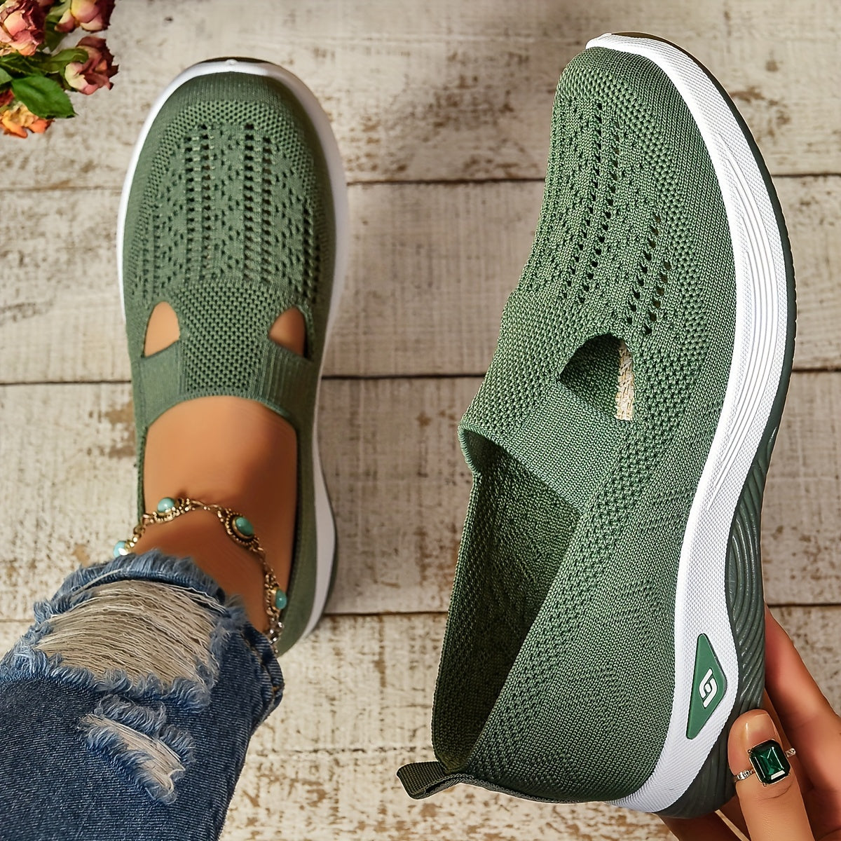 OrthoFit™ | Orthopädischer Slip-On für Damen - Grün / 36