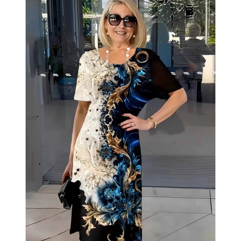 Hilda | Luftiges Sommerkleid mit 3D-Blumenmuster