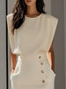 Nice | Einfarbiges Midikleid mit Knopfleiste