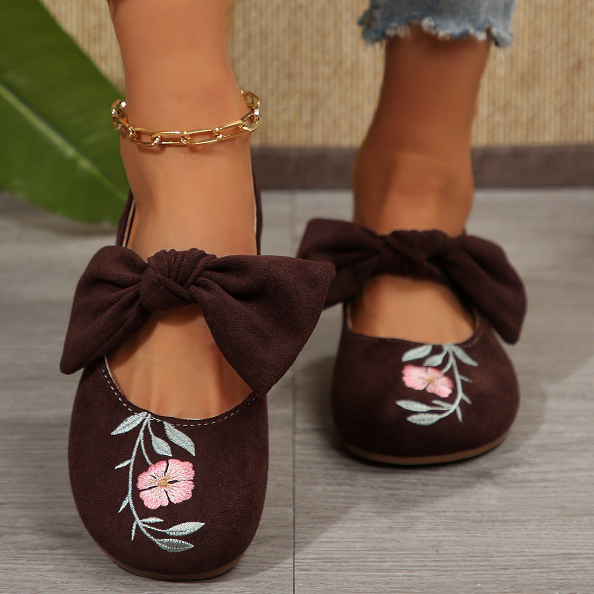 Nataly | modische flache Schuhe mit Schleifenakzent