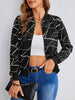 Evalaine™ | Geometrische Zipperjacke für Damen - Schwarz (fast ausverkauft) / S