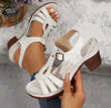 Tifany | Retro-Sandalen mit Blockabsatz und verstellbarem Riemen