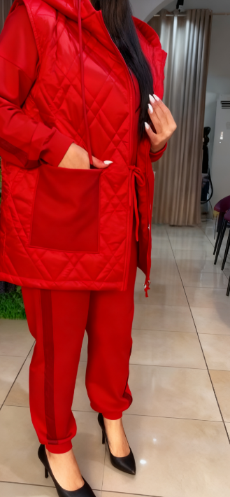 Melozie | Zweiteiliges Set mit Pailletten-Kapuzenweste