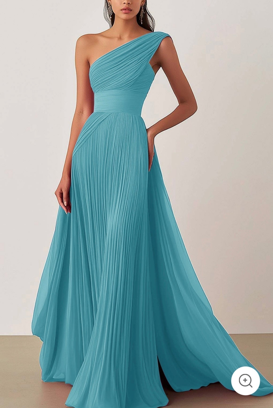 Jamie | Ein-Schulter-Falten-Ballkleid