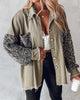 Leslie | Langärmelige Jacke mit kontrastierenden Pailletten - Jacket - Grün / S