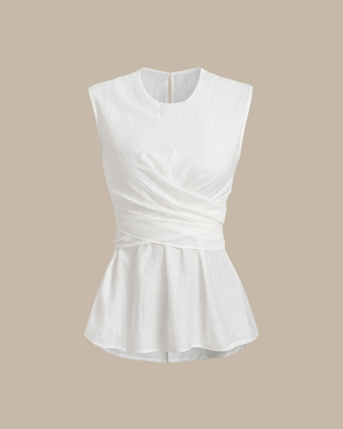 Elea | Weißes Tanktop mit Rückenschleife