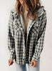Grace™ | Plaid Jacke Langarm Schnalle Wolle mit Kapuze