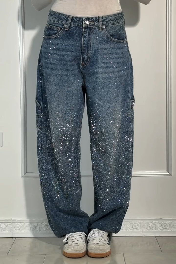Cris | Trendige Loose-Fit Jeans mit Glitzer