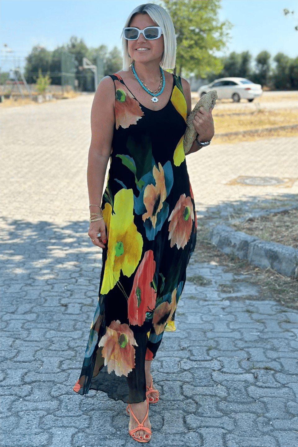Mildre | Maxikleid aus Seide mit floralem Muster