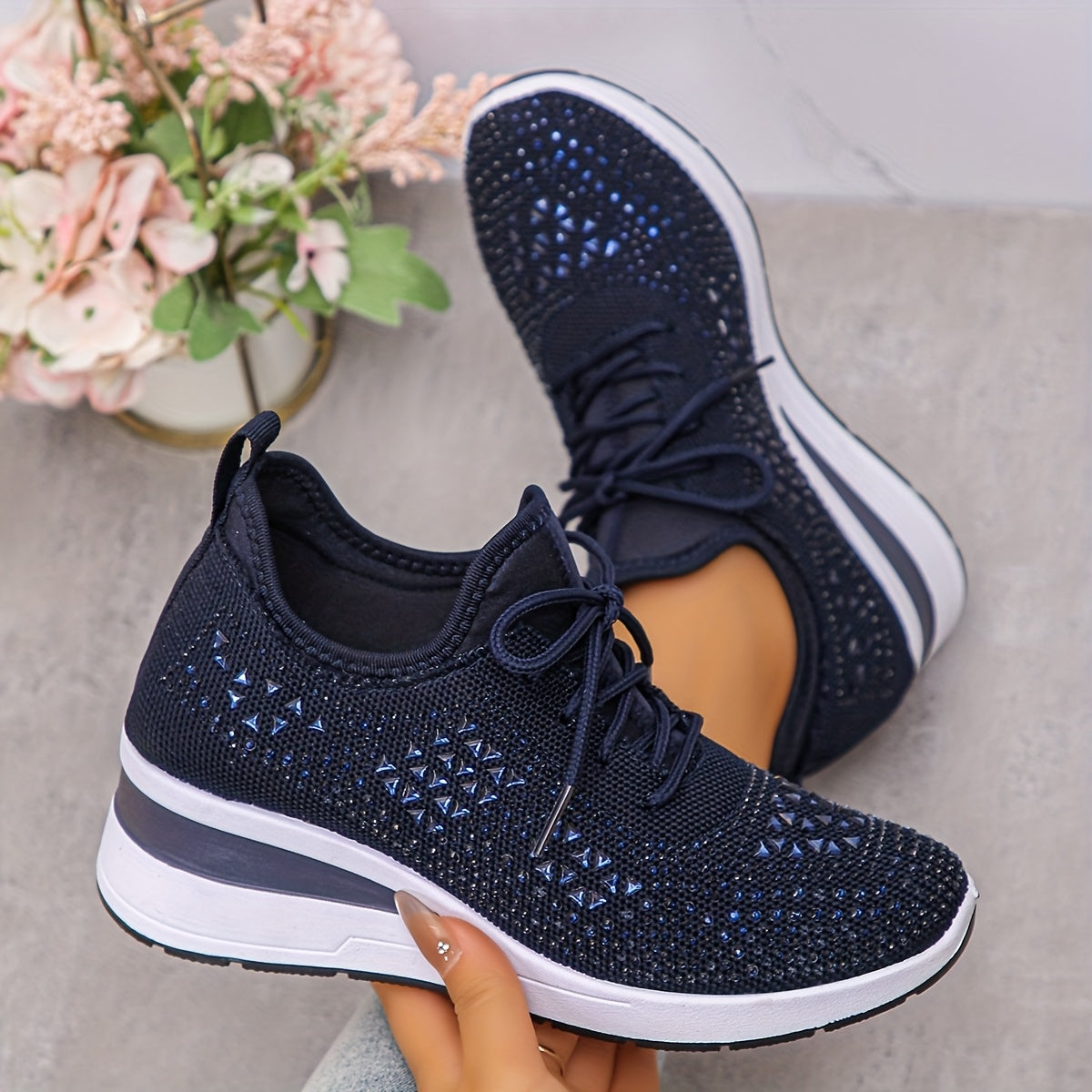 Ahya | Elegante Sneakers mit Strasssteinen