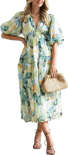 Nicel | Florales Kleid mit Laternenärmel