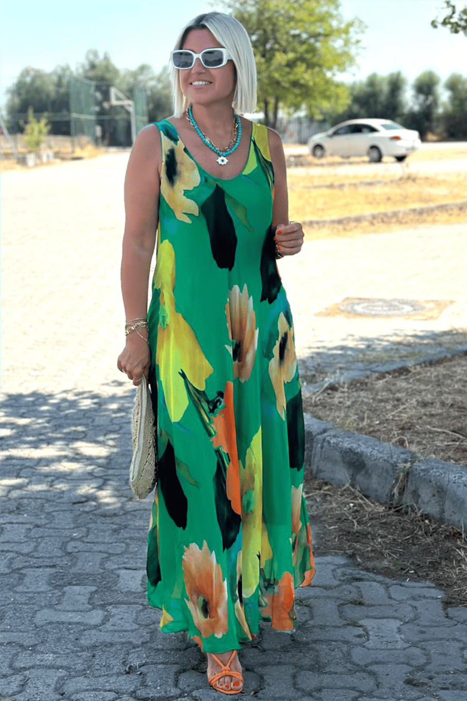 Mildre | Maxikleid aus Seide mit floralem Muster