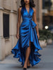 Ren | Satin-Halter-Rüschen-Kleid