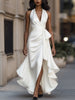 Ren | Satin-Halter-Rüschen-Kleid