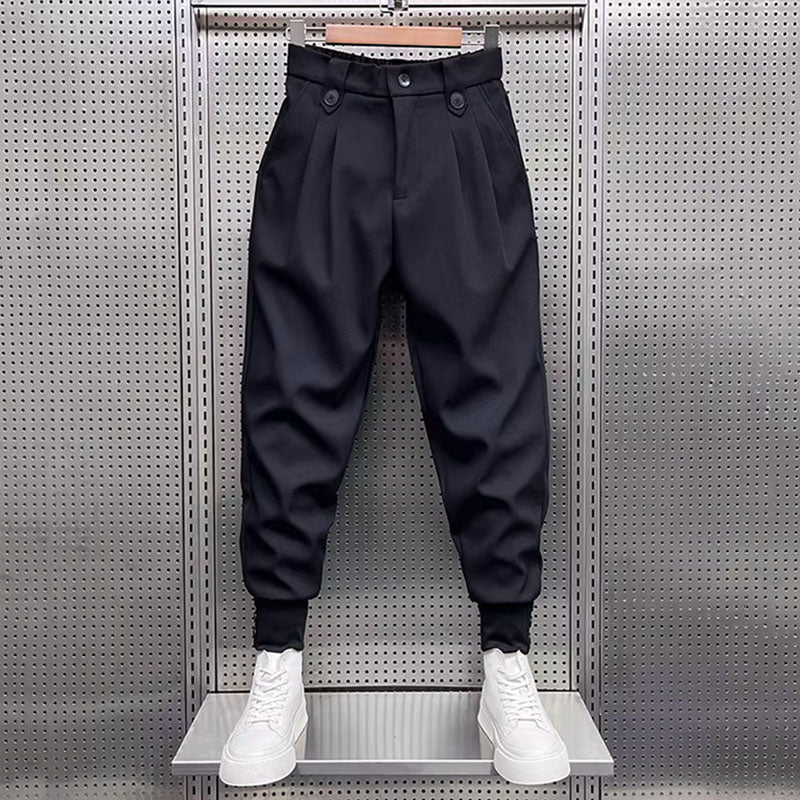 Fynn | Schwarze Plissee-Haremshose - men pants - Schwarz / M