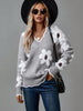 Xarina | V-Ausschnitt-Pullover mit Blumenmuster