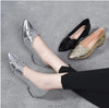 Sabri | Glänzende Chunky Heels mit spitzer Zehe