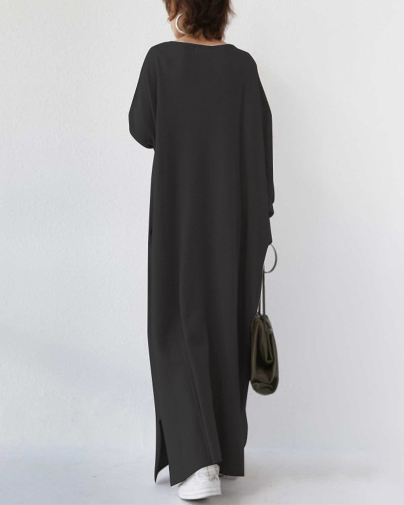 Frieda | elegantes Damenkleid mit V-Ausschnitt und langen Ärmeln