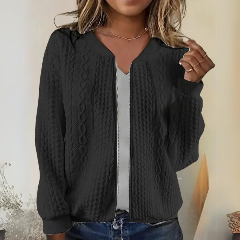 Yvette™ | Bequeme Zipperjacke für Damen - Schwarz (fast ausverkauft) / S