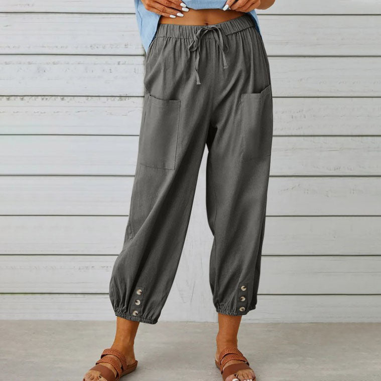 Bela | Haremshose mit Kordelzug-Taille und Taschen