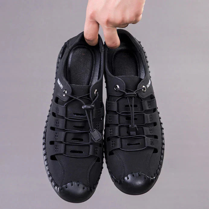 Ethan™ | Aviator Leder-Sandalen mit Wickelzehe