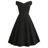 Vintage A-Linien Midi-Kleid mit Off-Shoulder-Design für Damen