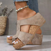 Noora | Modische Keilsandalen mit funktionellem Reißverschluss