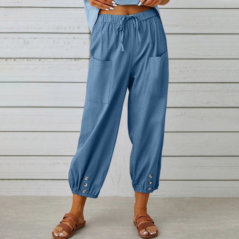 Bela | Haremshose mit Kordelzug-Taille und Taschen