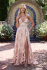 Mary | Kleid im Pfirsich-Tapisserie-Stil