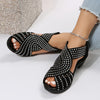 Samarah | Stilvolle Kreuzsohlen-Sandalen mit Strassdetails