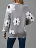Xarina | V-Ausschnitt-Pullover mit Blumenmuster
