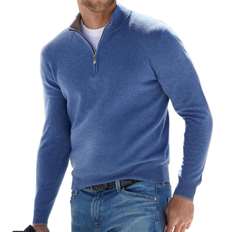 Sebas | Zip-Up Sweater - Blau / S