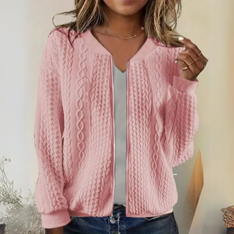 Yvette™ | Bequeme Zipperjacke für Damen - Rosa / S