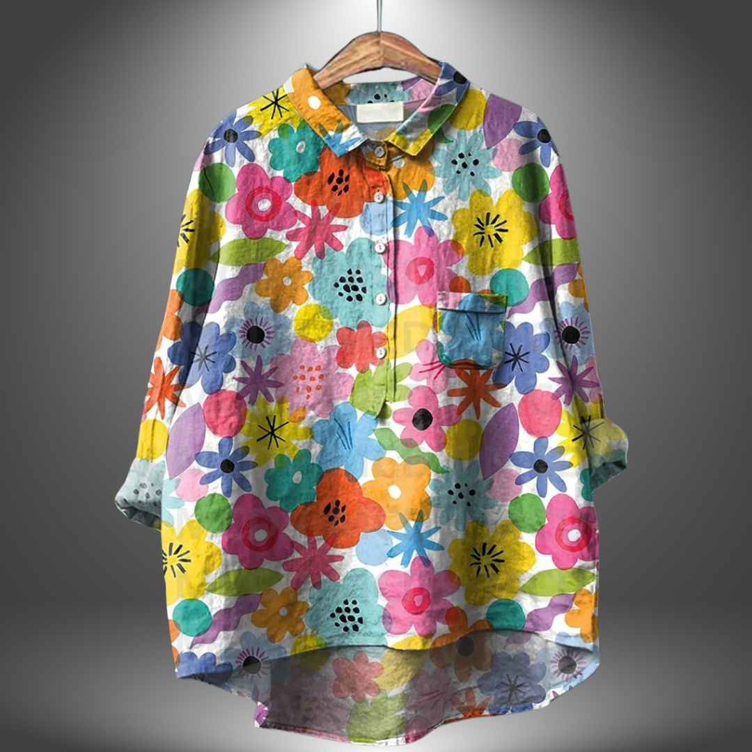 Unella | Luxuriöse Baumwollbluse mit Blumendruck