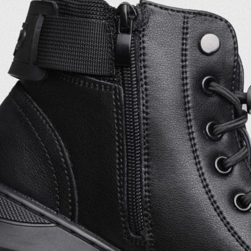 Ashton | Warme schwarze Lederstiefel