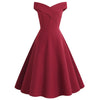 Vintage A-Linien Midi-Kleid mit Off-Shoulder-Design für Damen