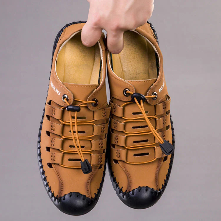 Ethan™ | Aviator Leder-Sandalen mit Wickelzehe