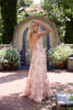 Mary | Kleid im Pfirsich-Tapisserie-Stil