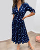 Caliste | Stilvolles Kleid mit Polka-Dots und tiefem V-Ausschnitt